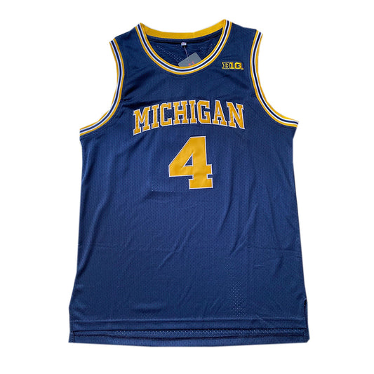 Chris Webber #4 Michigan Basketball Jersey College  Dark Blue