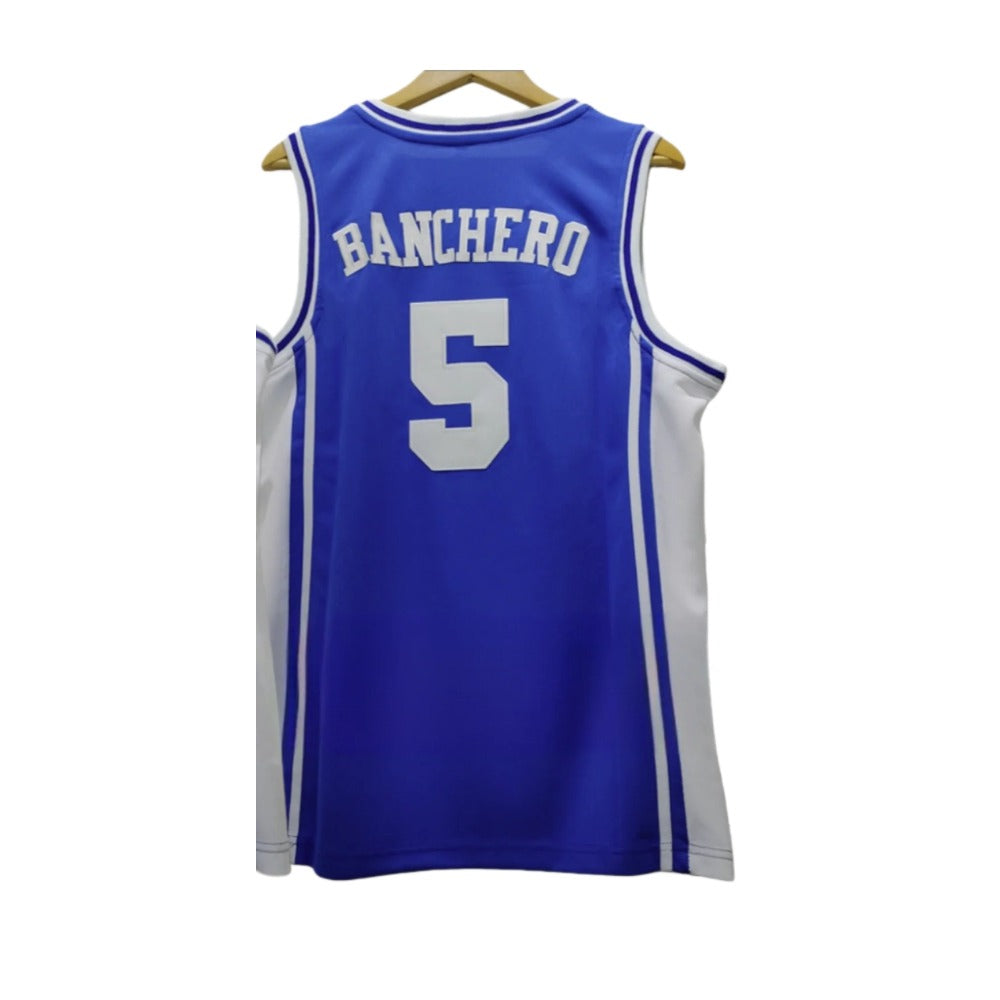 Custom Paolo Banchero #5 College Basketball Jersey -Blue