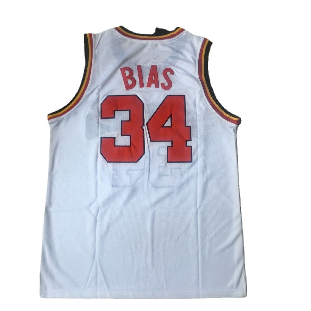 Len Bias #34 Maryland Terrapins College Basketball Jersey White