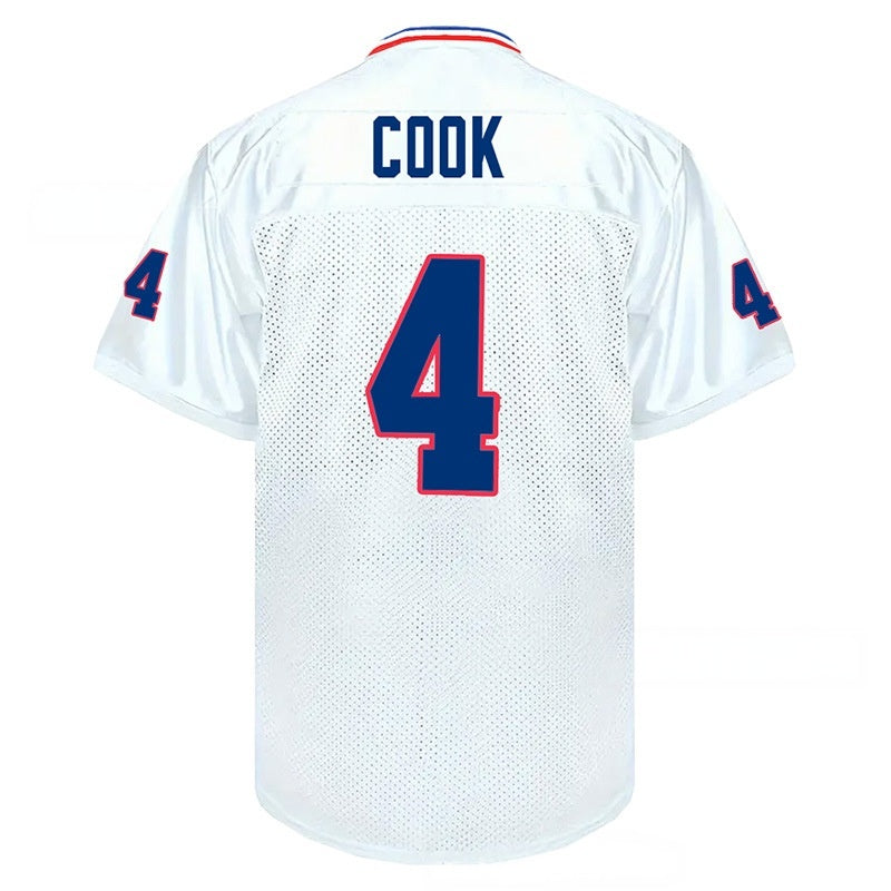 James Cook #4 White Retro American Football Jersey – Stitched Style