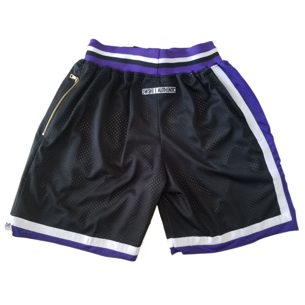 Classic Kings Sports Pants with Zip Pockets Mesh Basketball Shorts Embroidered