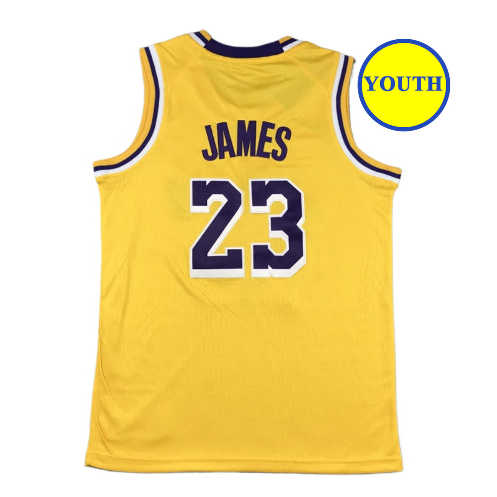 Kids Youth Basketball Jersey 23 Lebron James Yellow