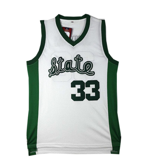 Magic Johnson #33 Michigan State Spartans College Basketball White Jersey