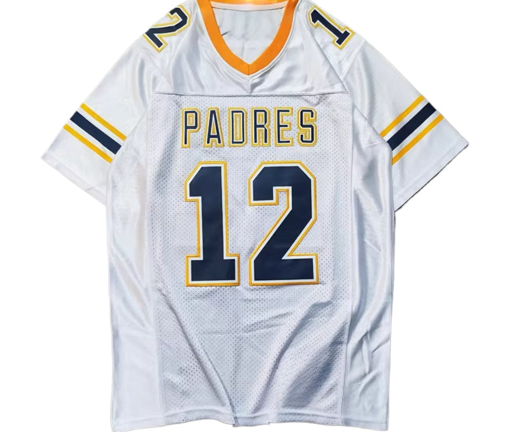 TOM BRADY #12 PADRES WHITE HIGH SCHOOL FOOTBALL JERSEY - Limited Edition