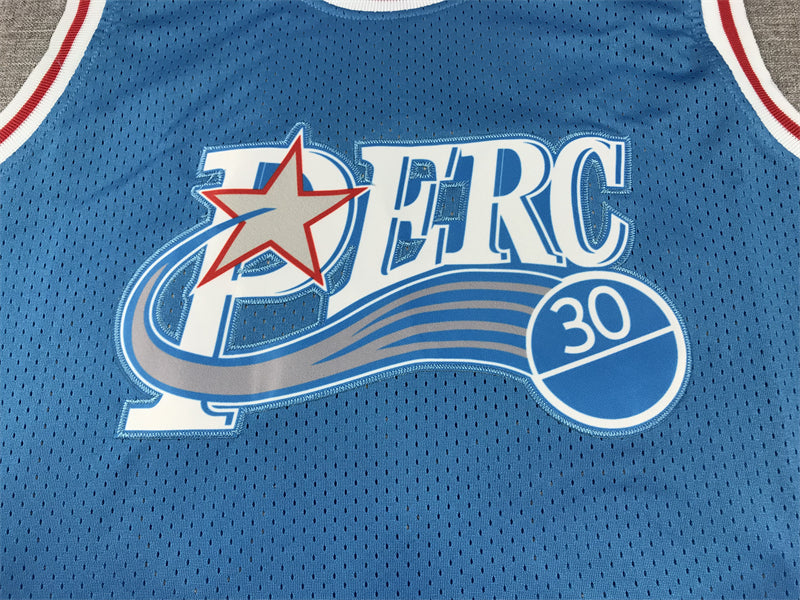 Men's #30 Perc O'Cet Basketball Jersey - Blue Embroidery