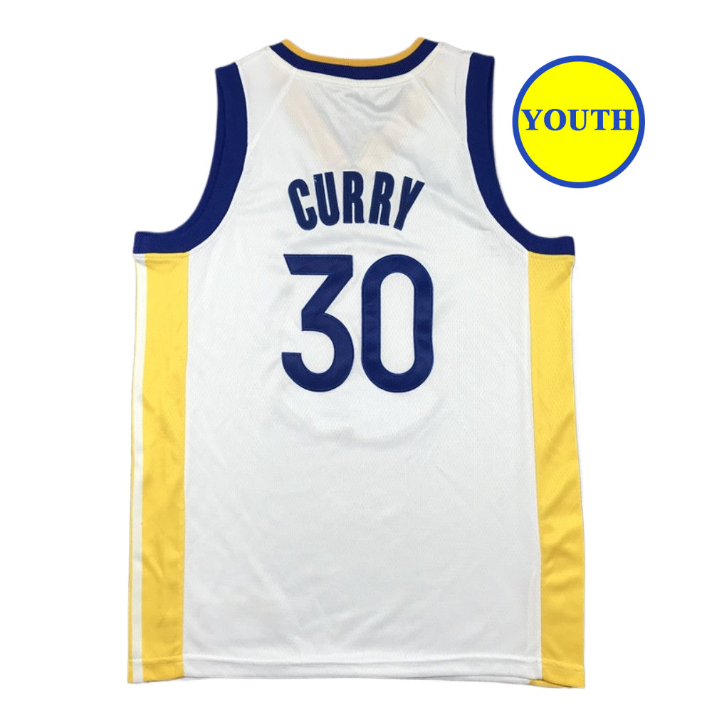 Kids Youth Basketball Jersey 30 Curry White