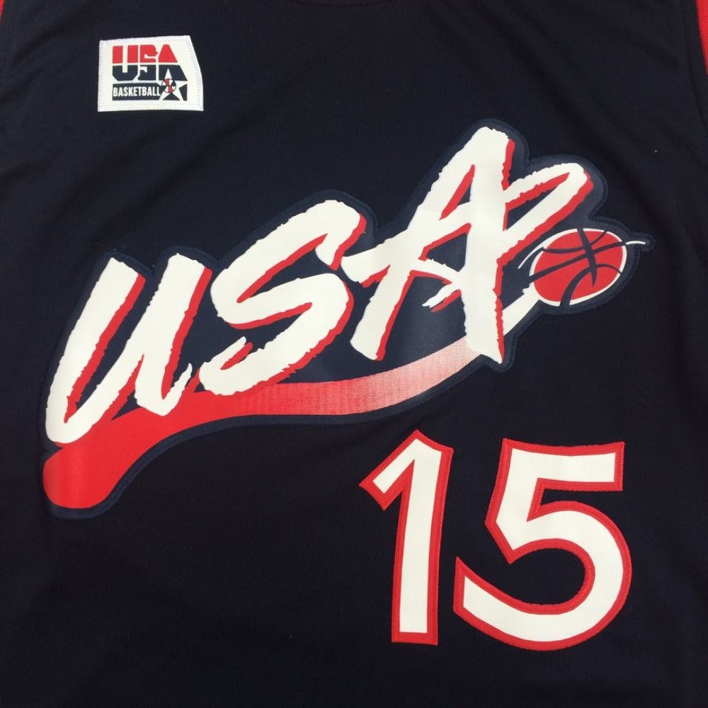 Hakeem Olajuwon Dream Team USA #15 Black Embroidered Basketball Jersey