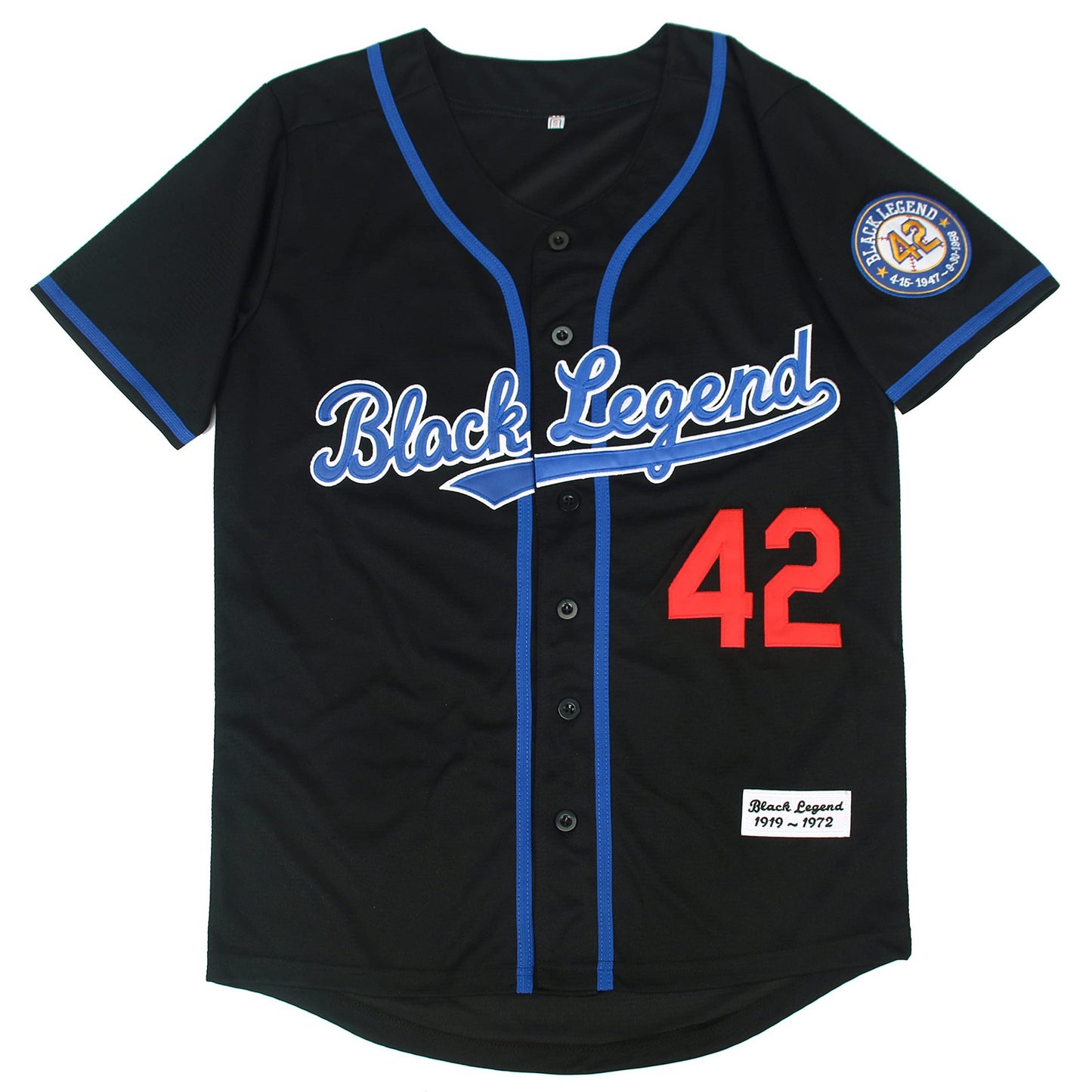 Retro Vantage Black Legend #42 Baseball Jersey Sewn S, M, L, XL,2XL,3XL