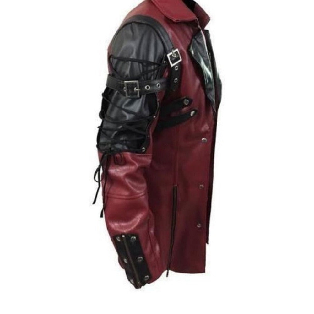 Men's Biker Faux Leather Jacket - Punk Rock Style Motorcycle Outerwear