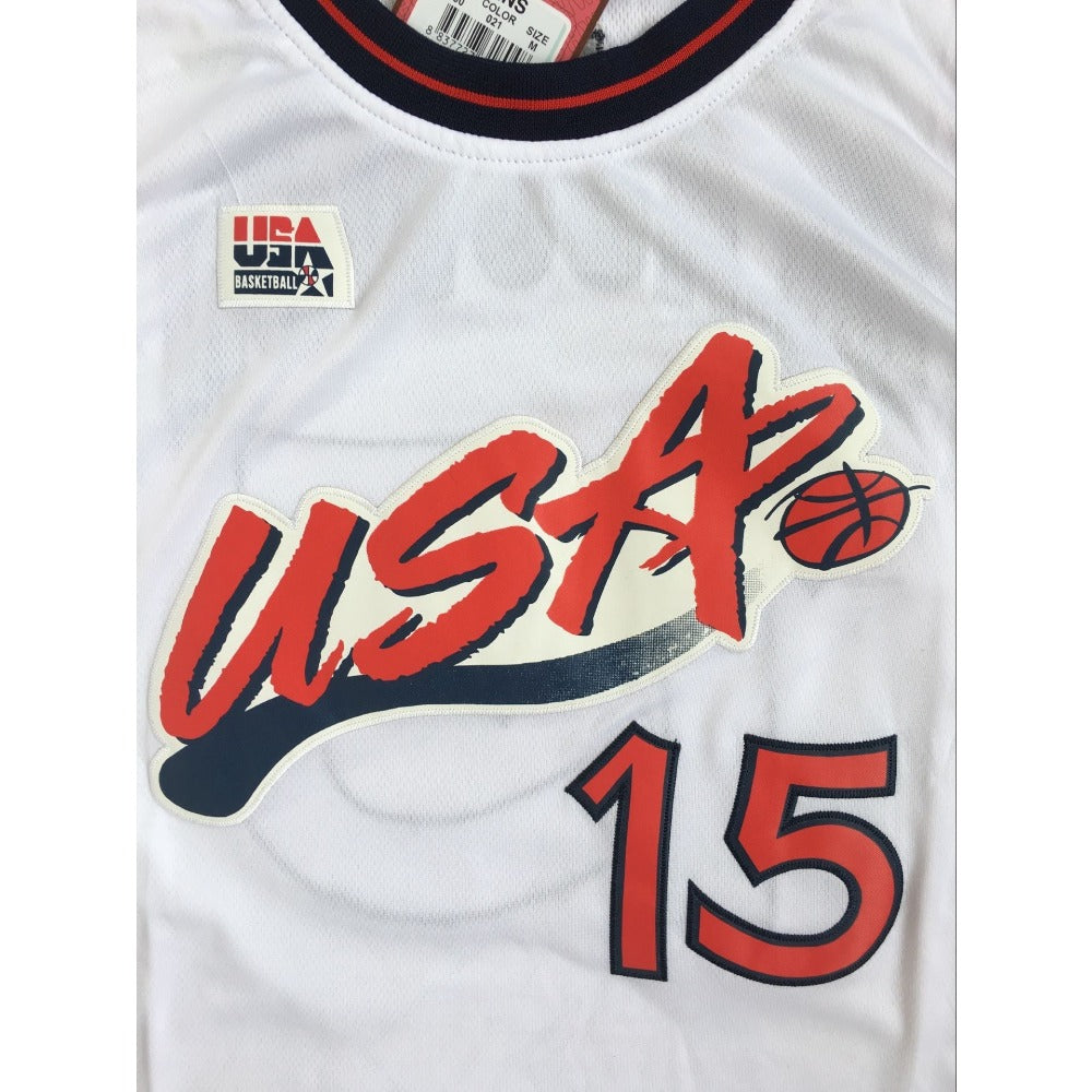 Hakeem Olajuwon Dream Team USA #15 White Embroidered Basketball Jersey