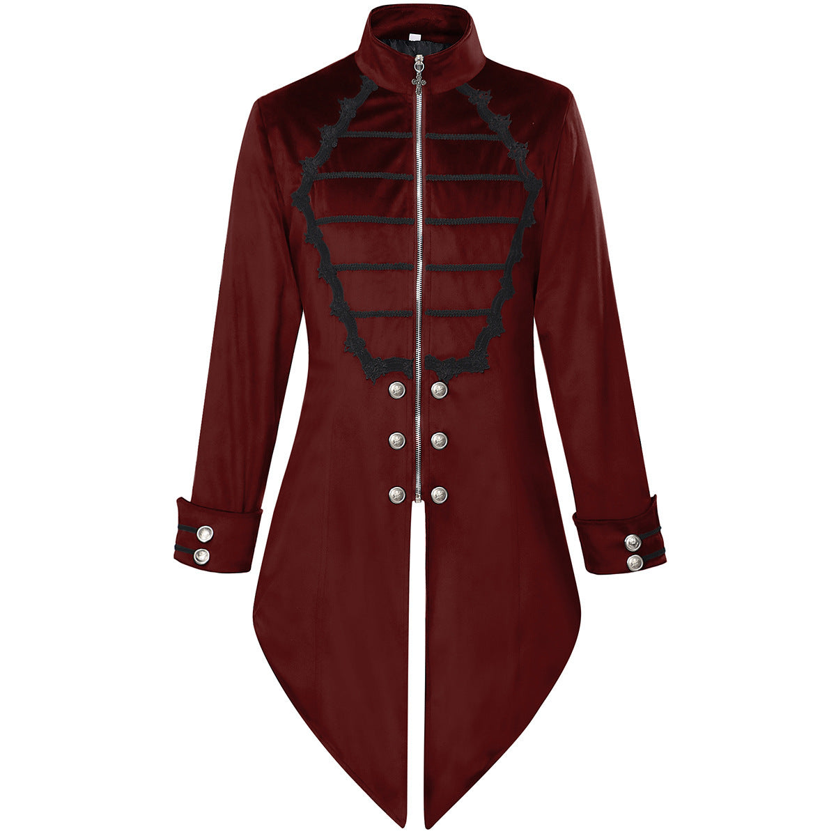 Men's Steampunk Vintage Medieval Tailcoat Jacket Retro Gothic Victorian Frock Coat Uniform Halloween Cosplay Costume