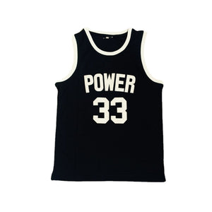 Kareem Abdul-Jabbar #33 Power High School Black Embroidered Basketball Jersey