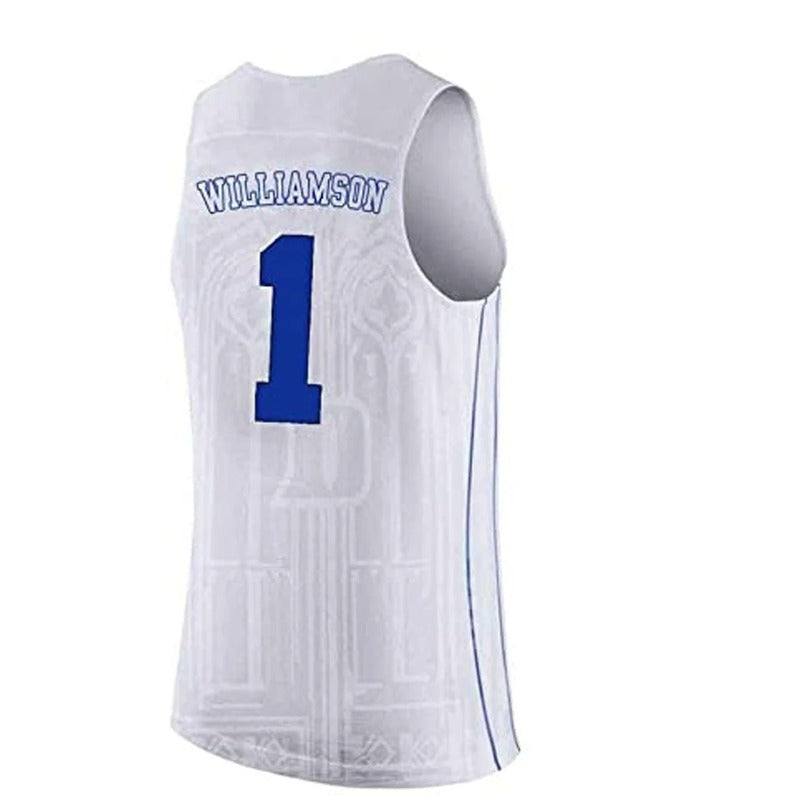 Custom Zion Williamson #1 Basketball Jersey College- White