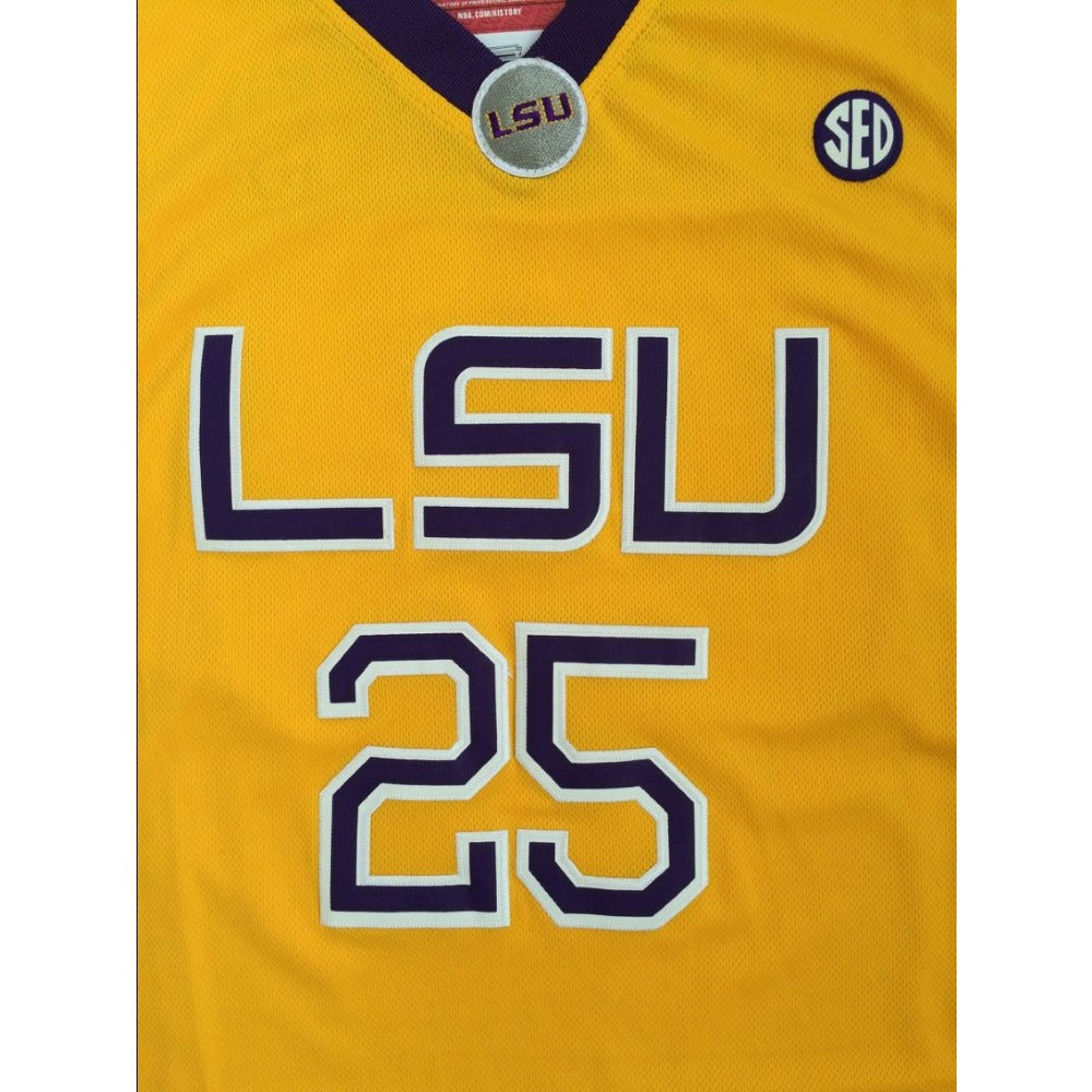 LSU Tigers #25 Ben Simmons Yellow Basketball Jersey - College Fan Gear