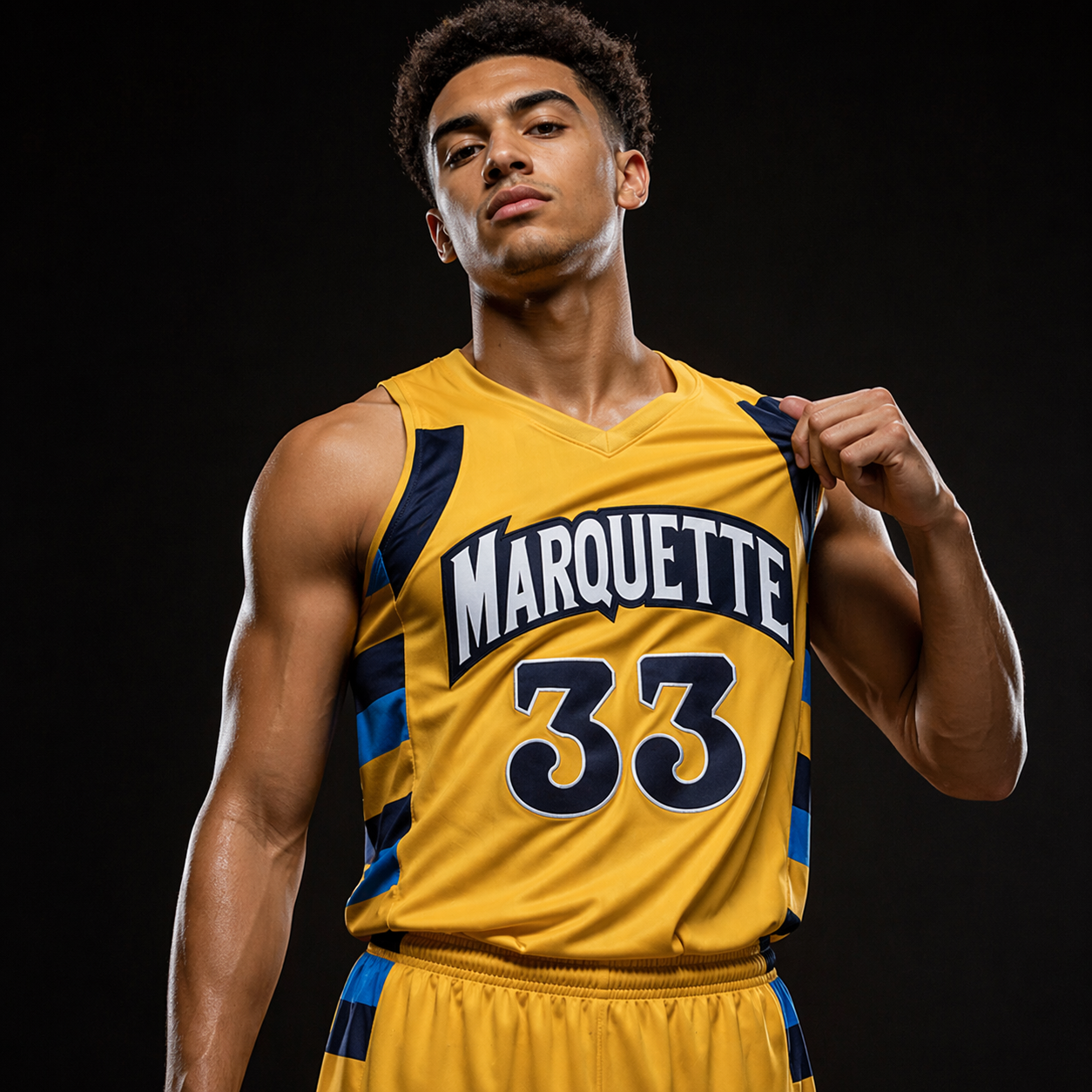 Marquette #33 Jimmy Butler Yellow College Basketball Jersey Yellow