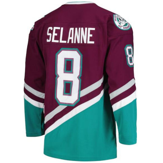 The Mighty Ducks Movie Hockey Jersey #8 Selanne Purple Color