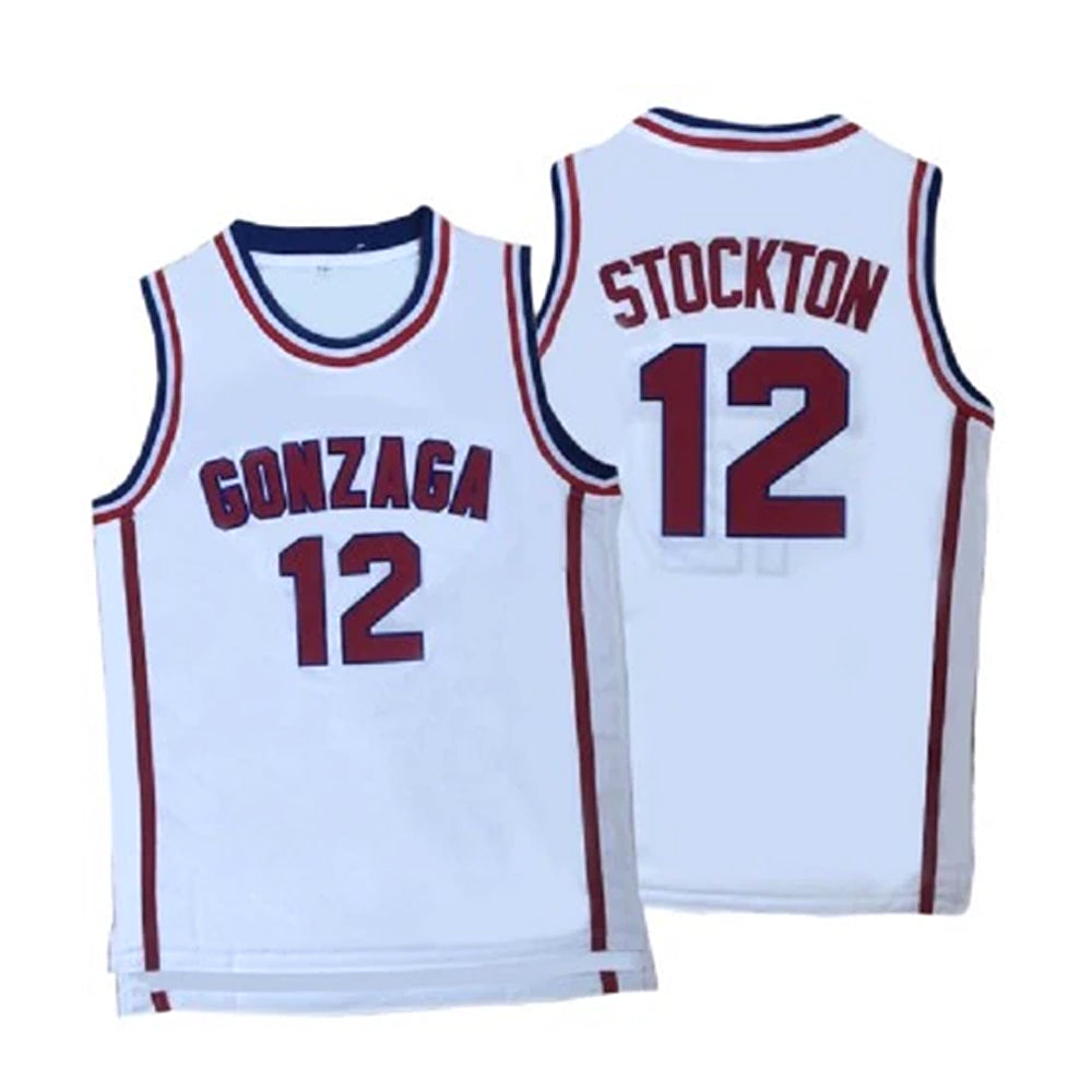 John Stockton #12 Gonzaga Bulldogs College Basketball Throwback Jersey