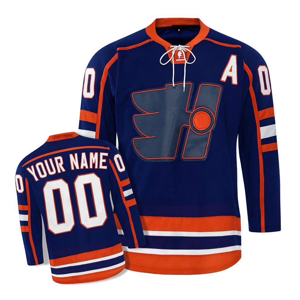 Custom Your Name Your Number GOON Jersey Blue Hockey Jersey Embroidered