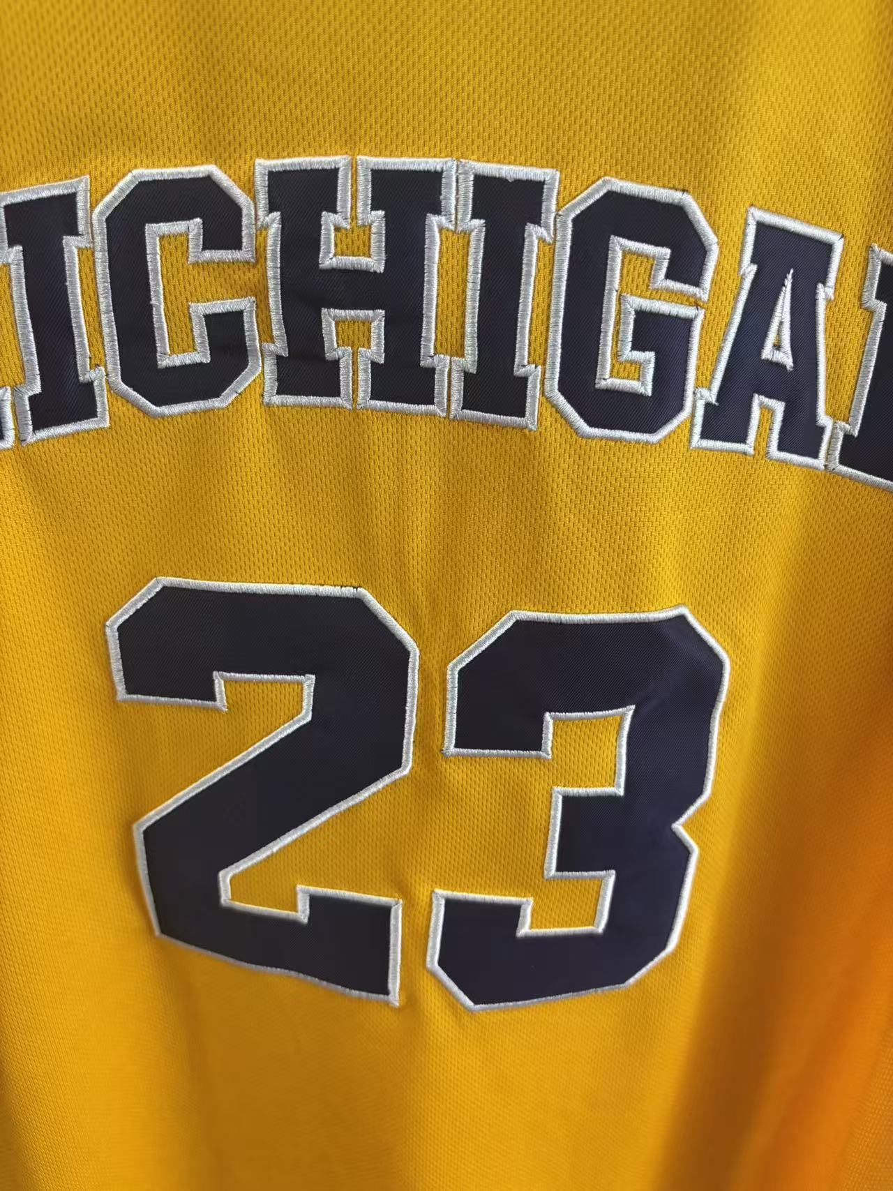 Yaxel Lendeborg  #23 Michigan Basketball Jersey College  Jerseys Yellow