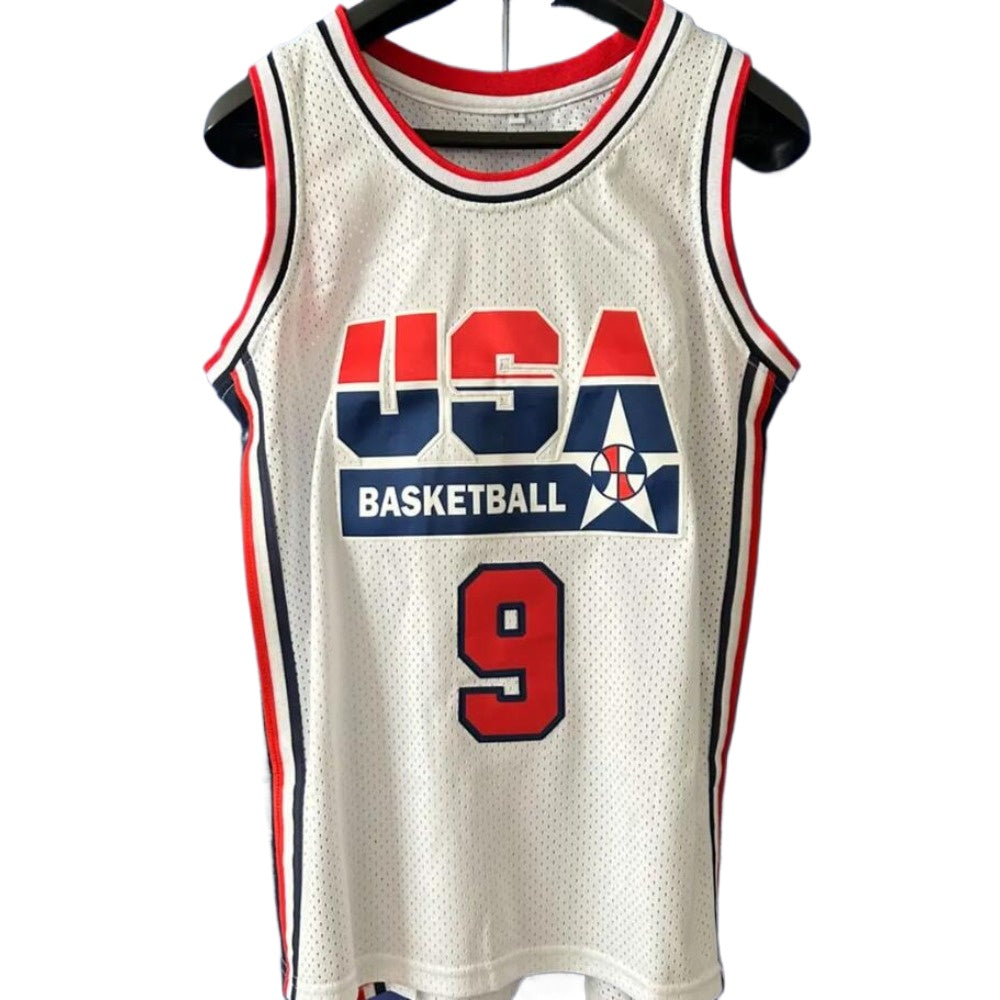 Michael Jordan #9 USA Dream Team Basketball Jersey Darkblue and White 2 Pcs