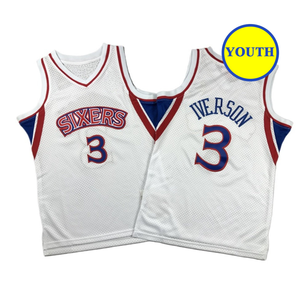 Kids Youth Iverson Classic Throwback #3 Basketball Jersey