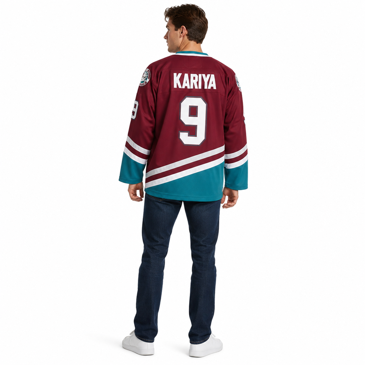 The Mighty Ducks Movie Hockey Jersey #9 Paul Kariya Wine Red Color