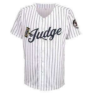 Hammer of Judge #99 Stripes Retro Baseball Jersey Stitched 90s Clothing Shirt for Party
