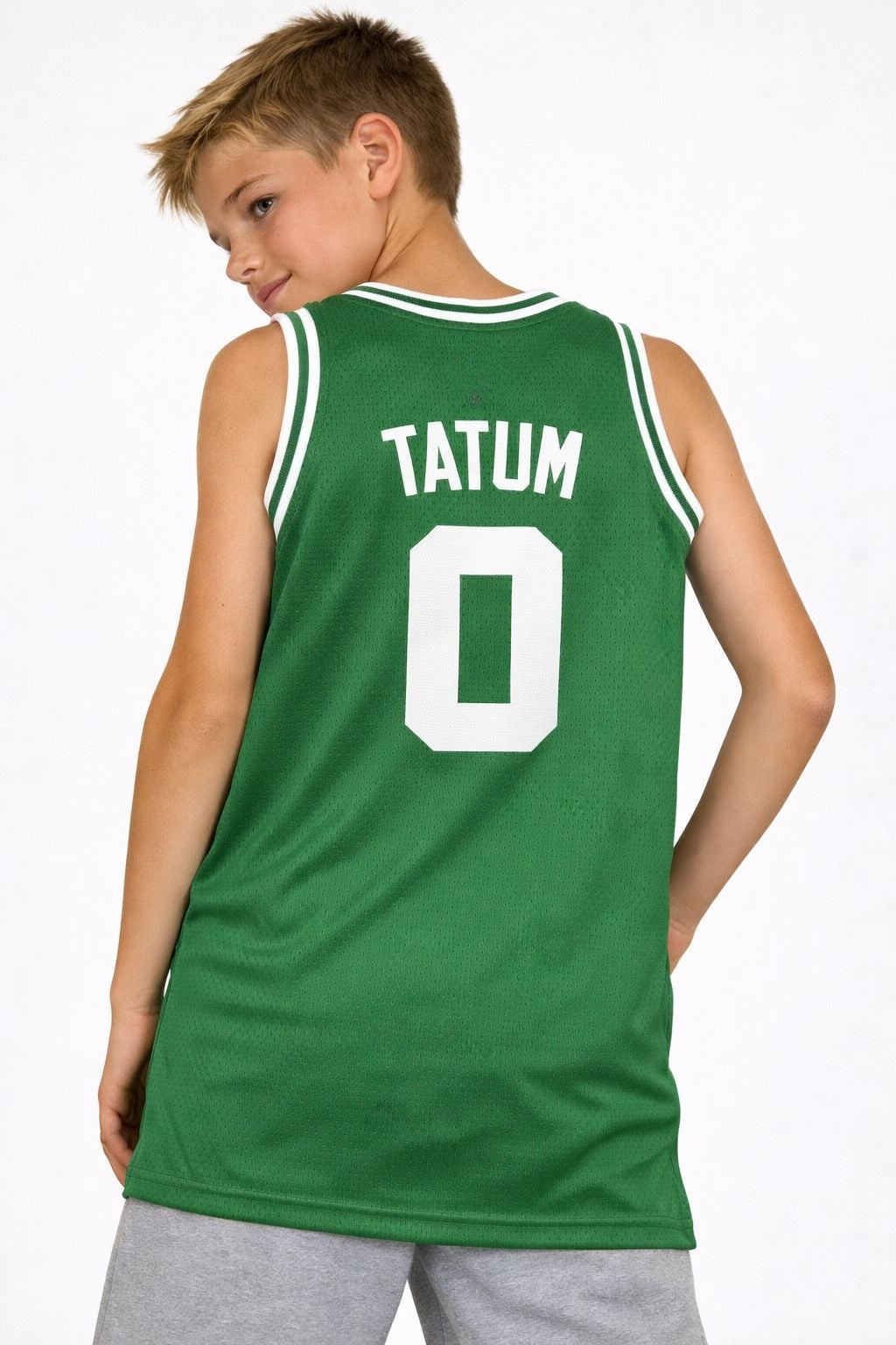Kids Youth Basketball Jersey Boston 0 Tatum Green