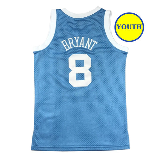 Kids Youth Bryant Classic Laker Throwback #8 Basketball Jersey Blue