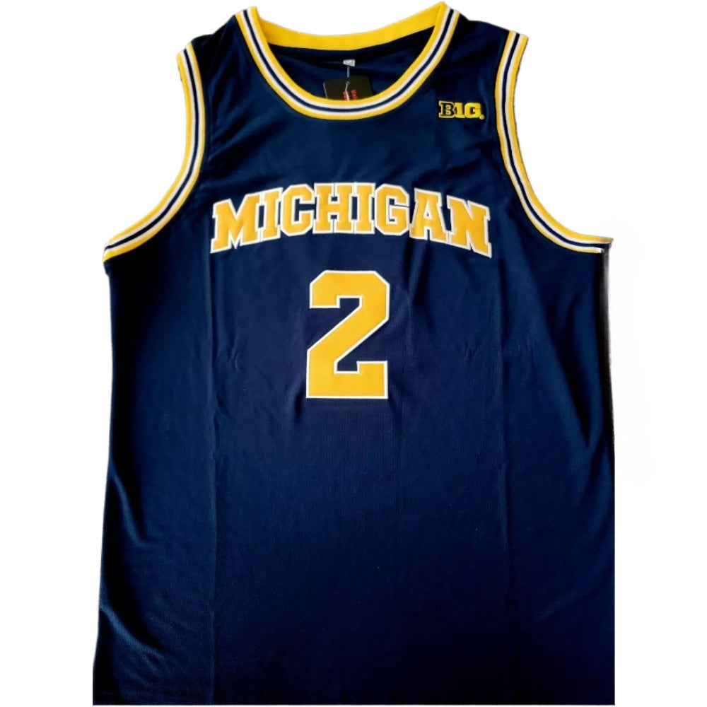 Michigan Wolverines #2 Jordan Poole College Jersey Dark Blue