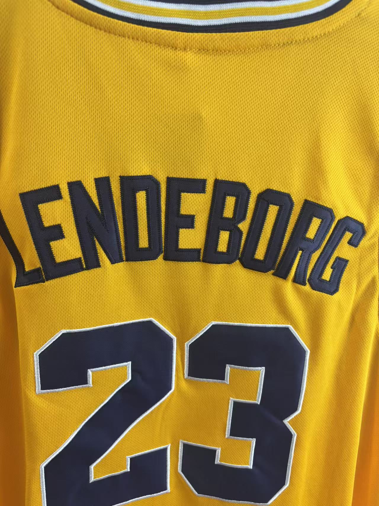 Yaxel Lendeborg  #23 Michigan Basketball Jersey College  Jerseys Yellow