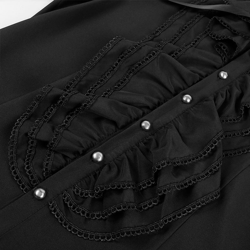 Men's Ruffled Shirt: Steampunk Victorian Fashion for Medieval and Victorian-inspired Ensembles Exquisite lace