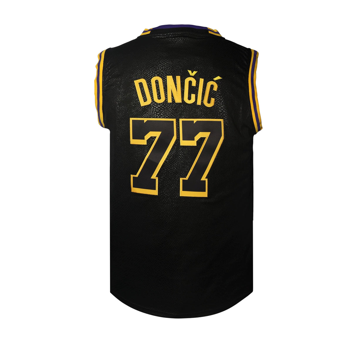 Luka Dončić #77 City of Angels Black Mamba-Style Basketball Jersey