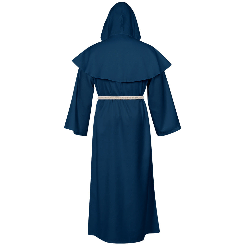 Medieval Monk Costume Wizard Priest Cos Costume Halloween Grim Reaper Robe Cosplay Cosplay