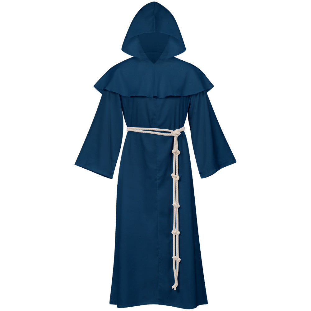 Medieval Monk Costume Wizard Priest Cos Costume Halloween Grim Reaper Robe Cosplay Cosplay