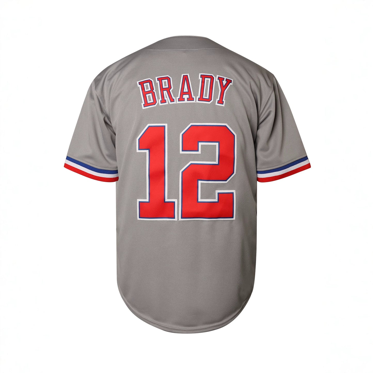 Montreal Brady #12 Baseball Jersey Gray Button Up Jersey