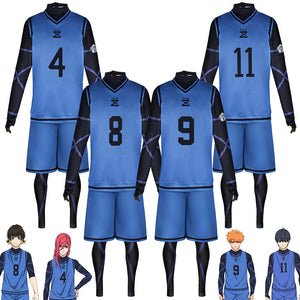 BLUE LOCK Jersey #11 #4 #8 #9 Isagi Yoichi Bachira Meguru Chigiri Hyoma Cosplay Costume Jerseys Asia Size