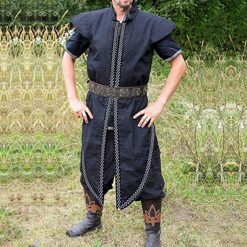 Timeless Elegance: Medieval Men's Vest and Robe - Renaissance Knight Riding Suit