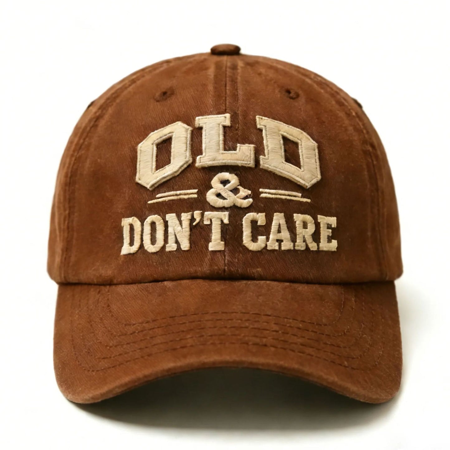 OLD & DON'T CARE Embroidered Cotton Baseball Cap Vintage Washed Hat