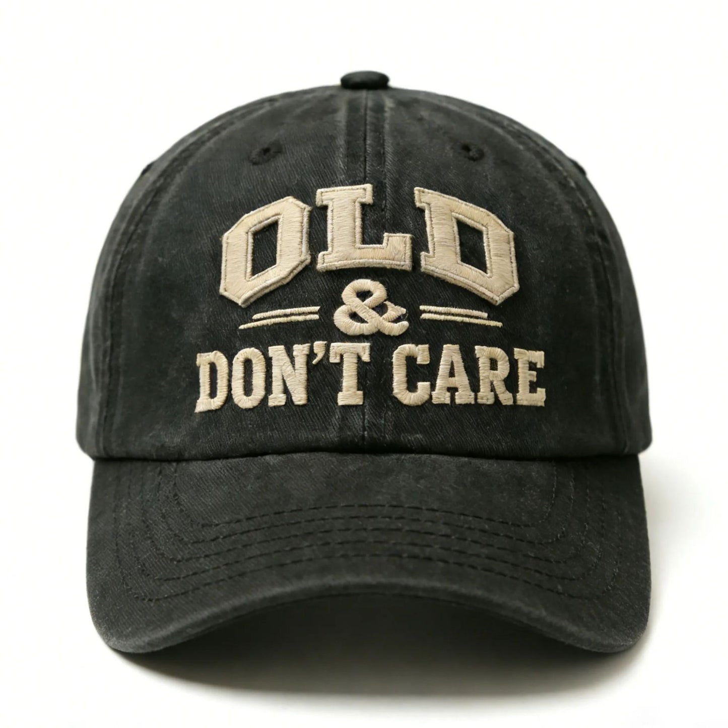 OLD & DON'T CARE Embroidered Cotton Baseball Cap Vintage Washed Hat