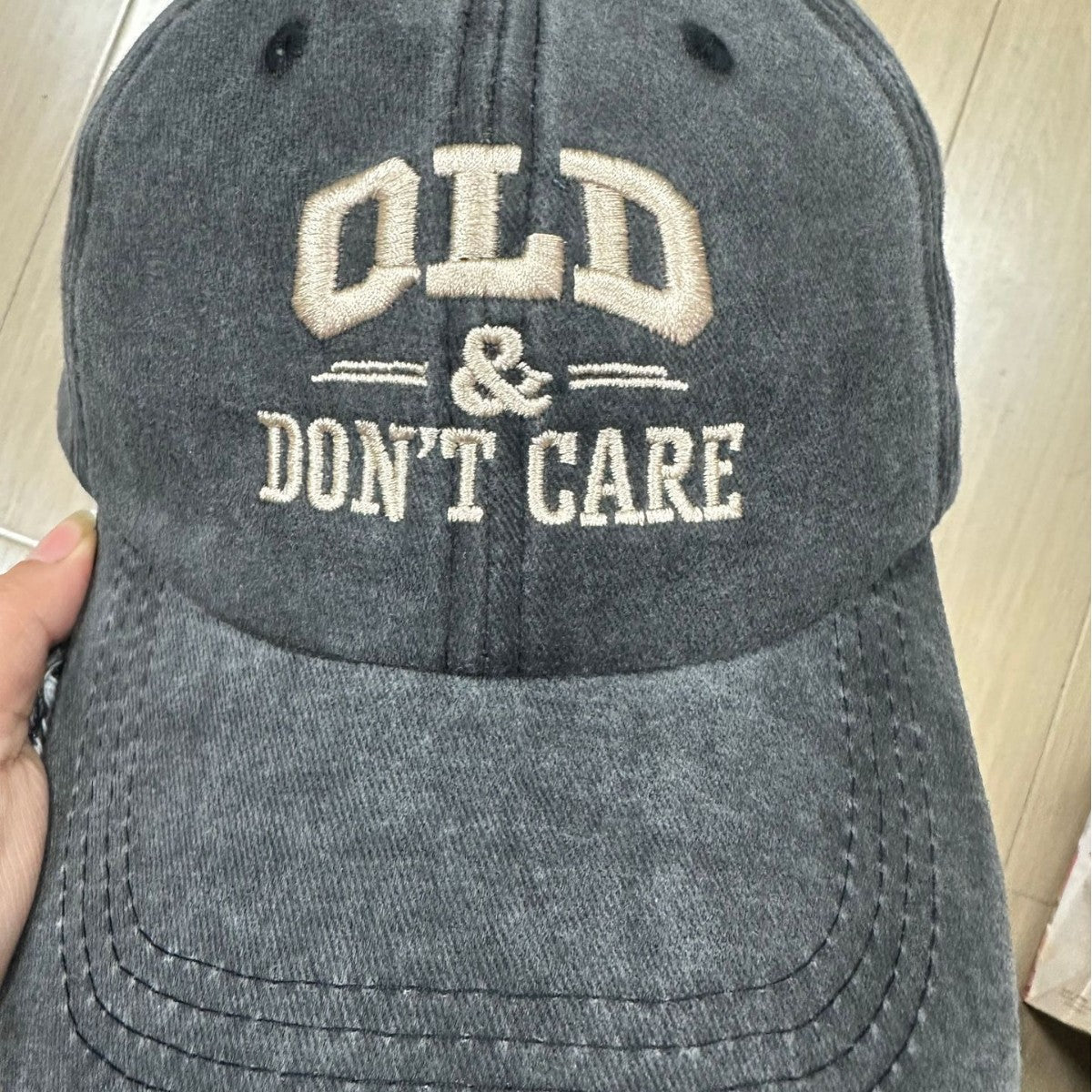 OLD & DON'T CARE Embroidered Cotton Baseball Cap Vintage Washed Hat