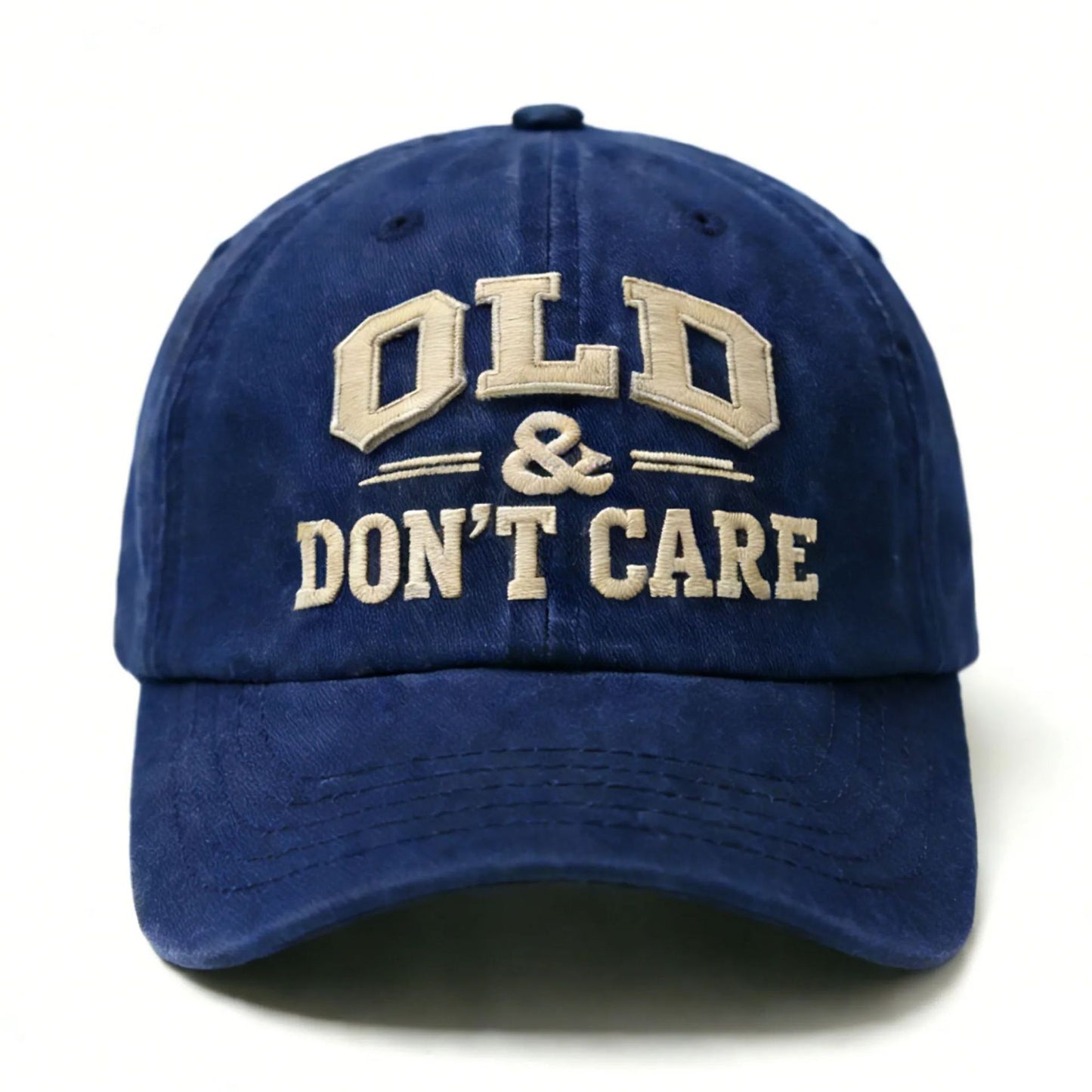 OLD & DON'T CARE Embroidered Cotton Baseball Cap Vintage Washed Hat