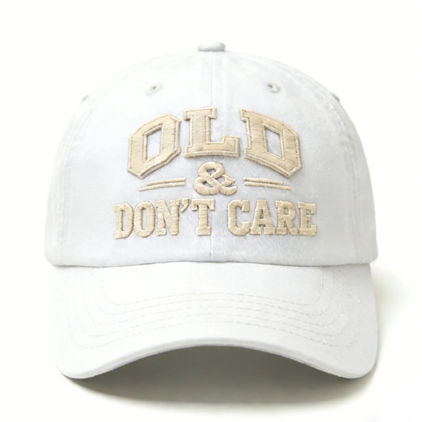 OLD & DON'T CARE Embroidered Cotton Baseball Cap Vintage Washed Hat