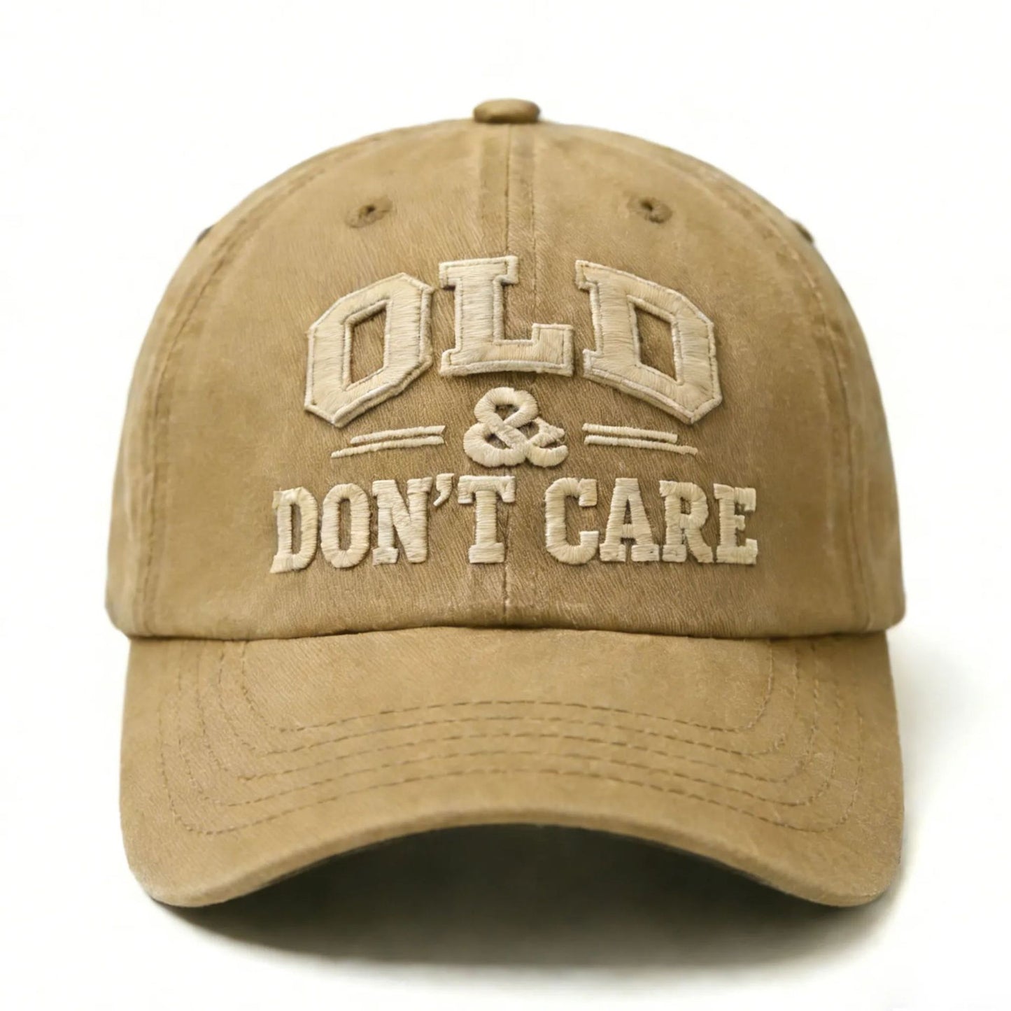 OLD & DON'T CARE Embroidered Cotton Baseball Cap Vintage Washed Hat