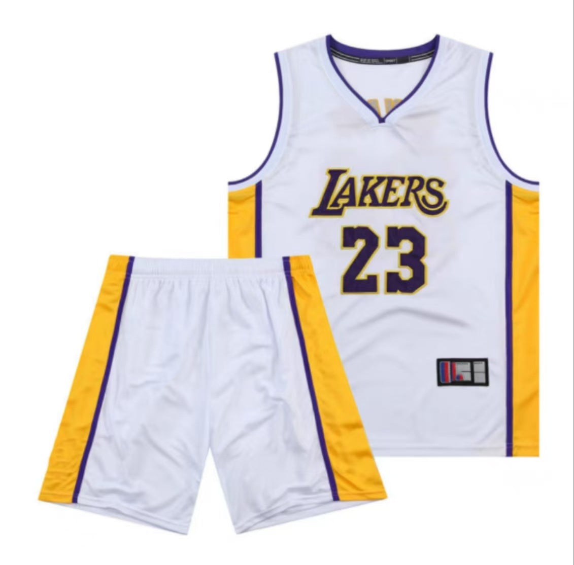 Lebron James #23 Retro Lakers Breathable Basketball Jersey Pants Set Embroidery fit for Youth to Adult