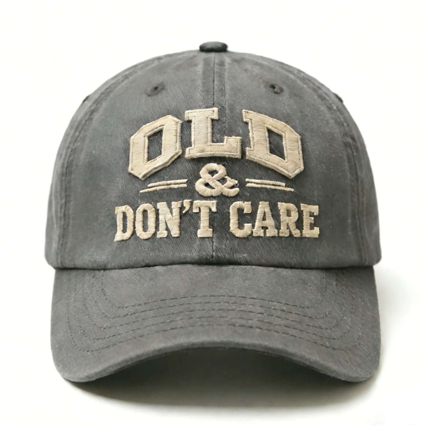 OLD & DON'T CARE Embroidered Cotton Baseball Cap Vintage Washed Hat