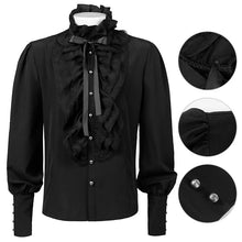 Load image into Gallery viewer, Men&#39;s Ruffled Shirt: Steampunk Victorian Fashion for Medieval and Victorian-inspired Ensembles Exquisite lace