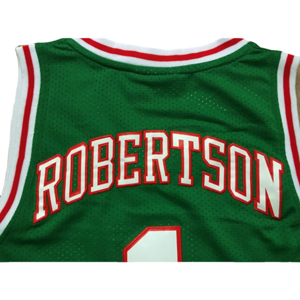 Custom Retro Milwaukee #1 Oscar Robertson Basketball Jersey Green Limited Edition