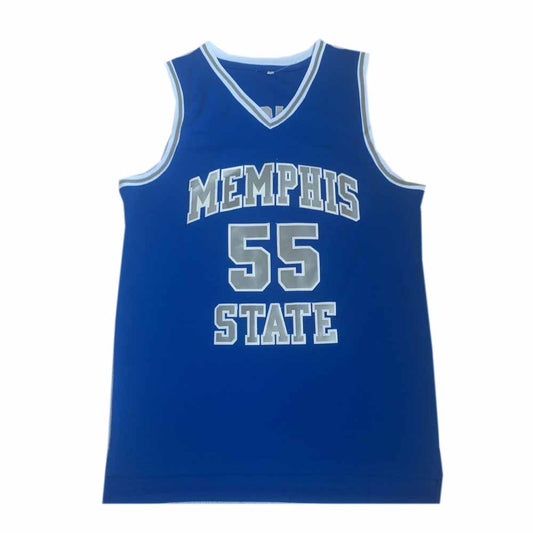 Lorenzen Wright #55 Memphis University Basketball Jersey Blue