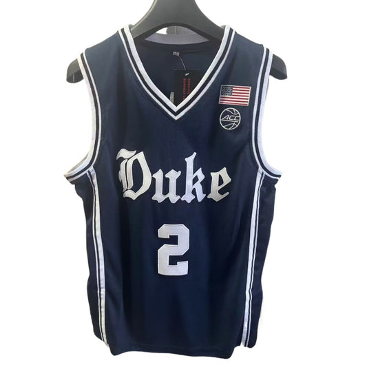 Cooper Flagg #2 Duke College Basketball Jersey - Dark Blue Embroidery